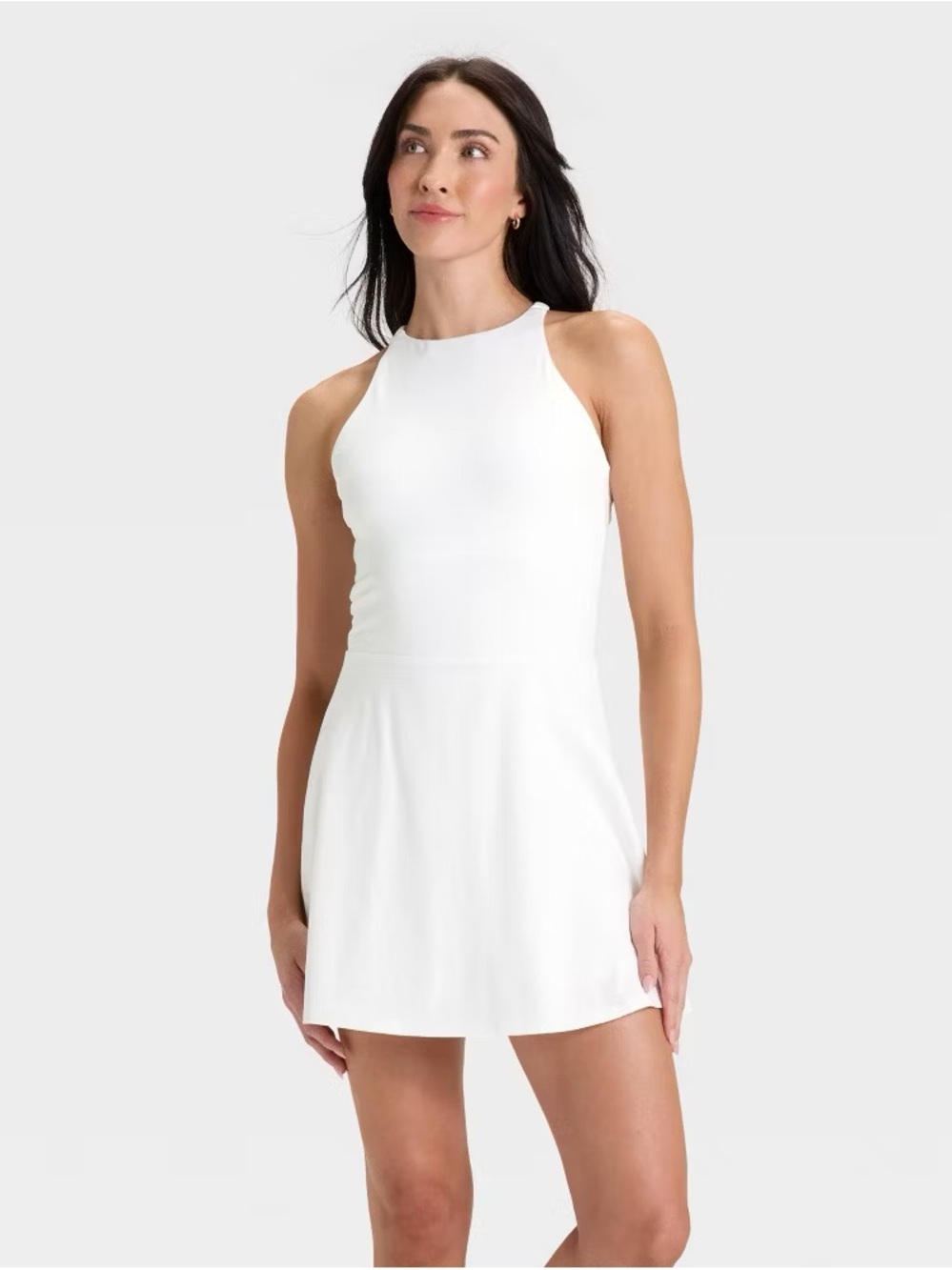 All in Motion White Racerneck Tennis Dress